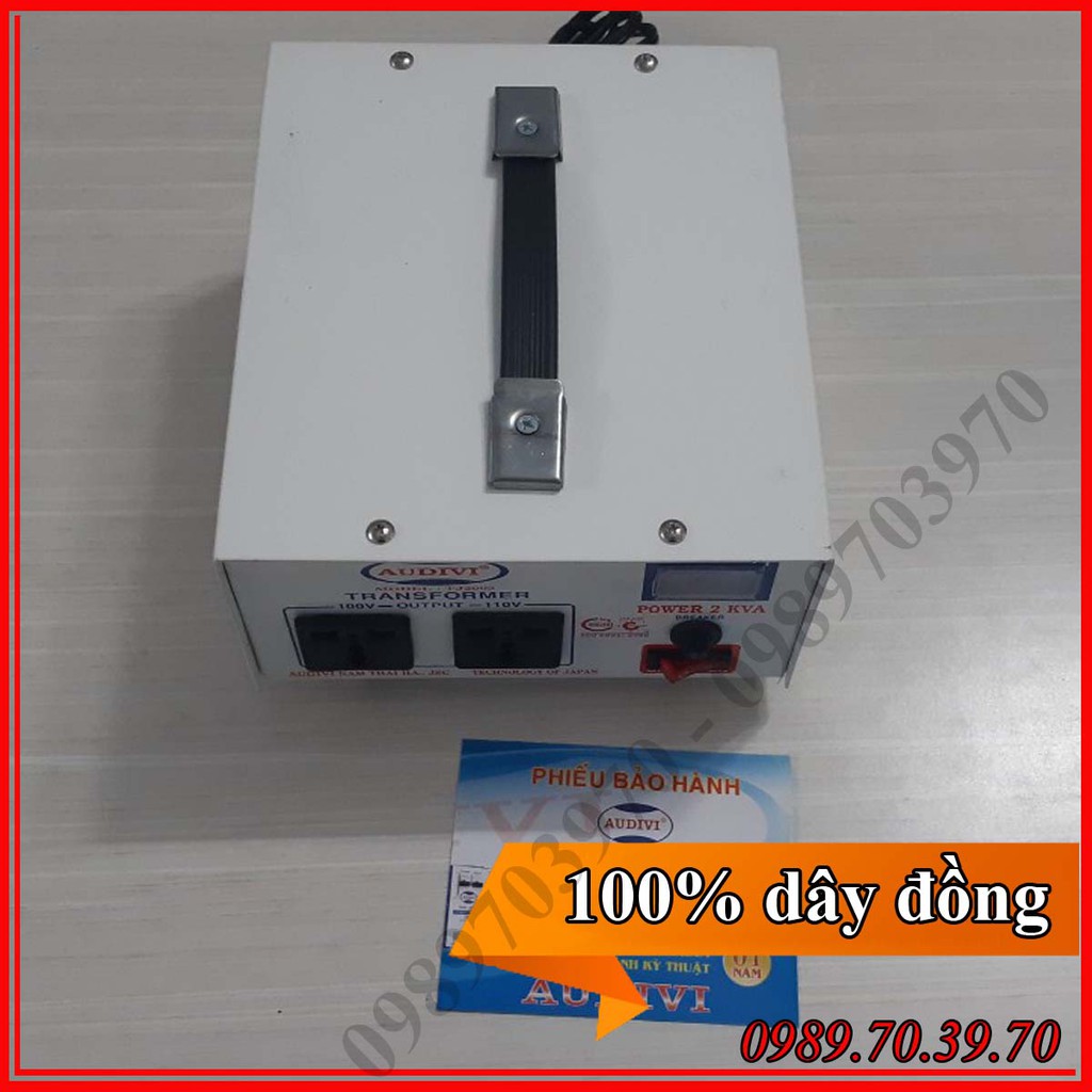 Biến thế dây đồng audivi 2 KVA - 20A chuyển điện 220v ra 100v sử dụng hàng nội địa Nhật - Shophangnhat