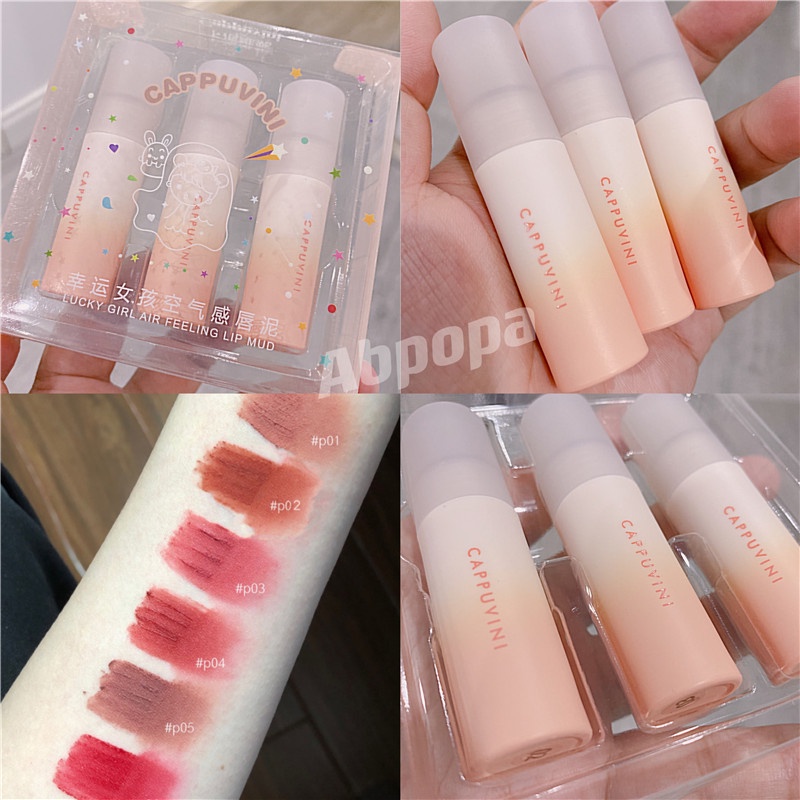 [Hàng mới về] Set 3 Son Môi Cappuvini Dưỡng Ẩm Lâu Trôi Chống Thấm Nước Mềm Mịn | BigBuy360 - bigbuy360.vn