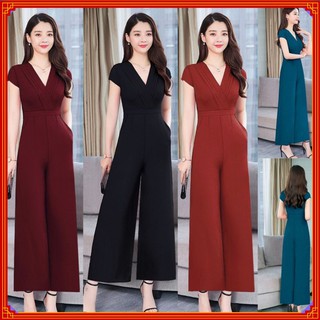 Jumpsuit Dài 💝FREESHIP💝 Jumsuit dài ống suông xếp ly ngực xinh xắn J1093