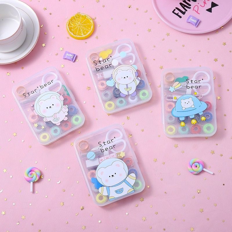 Bộ Kim Chỉ May Vá Mini Hoạ Tiết Hoạt Hình Dễ Thương