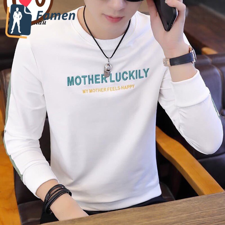 Áo thun tay dài nam, áo thu đông dài tay cotton co giãn thoáng mát có chữ Mother tại shop Famen