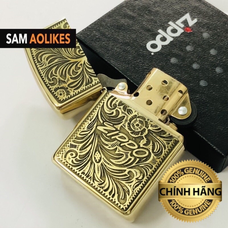 𝙃𝙤̣̂𝙥-𝙌𝙪𝙚̣𝙩-Bật-𝙇𝙪̛̉𝙖 Zịppo Armor Hoa Văn Ý Chính Hãng USA Mỹ