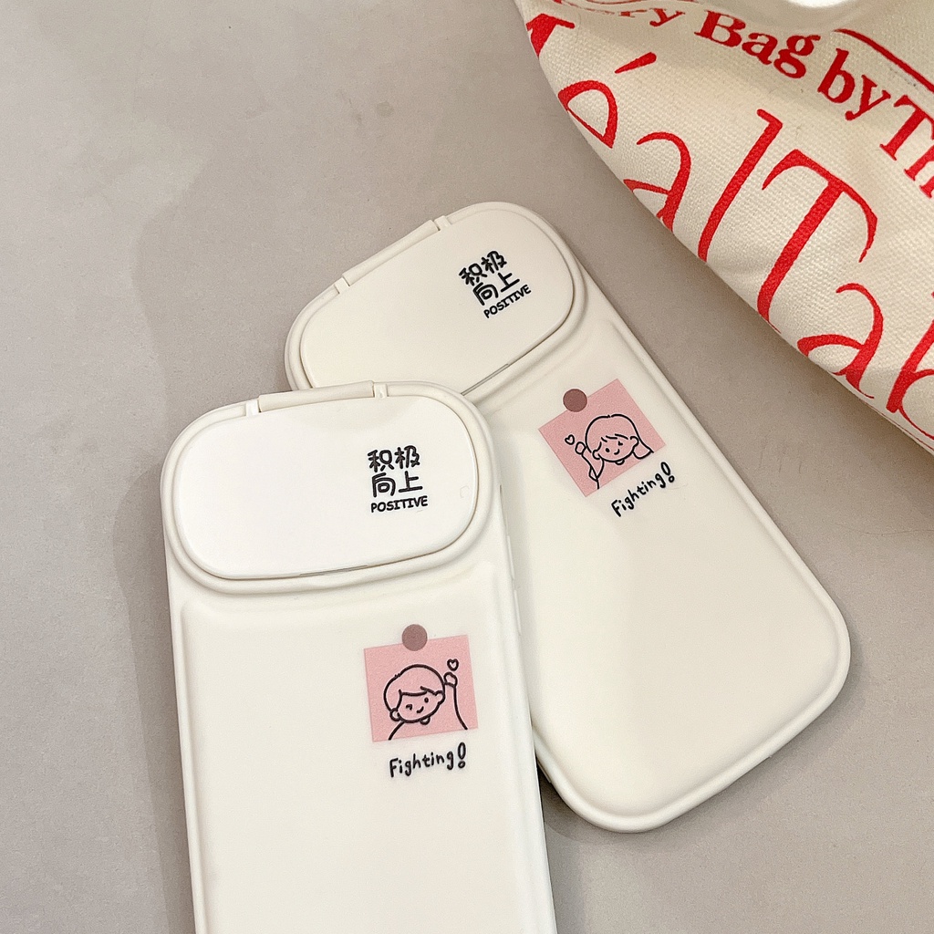 Ốp Điện Thoại Mềm Họa Tiết Hoạt Hình Tráng Gương Trang Điểm Chống Rơi Cho iPhone 14 14pro max 13 12PRO max 11pro max