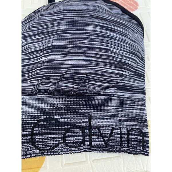 Áo tập sport bra Calvin Klein dark grey size S chính hãng