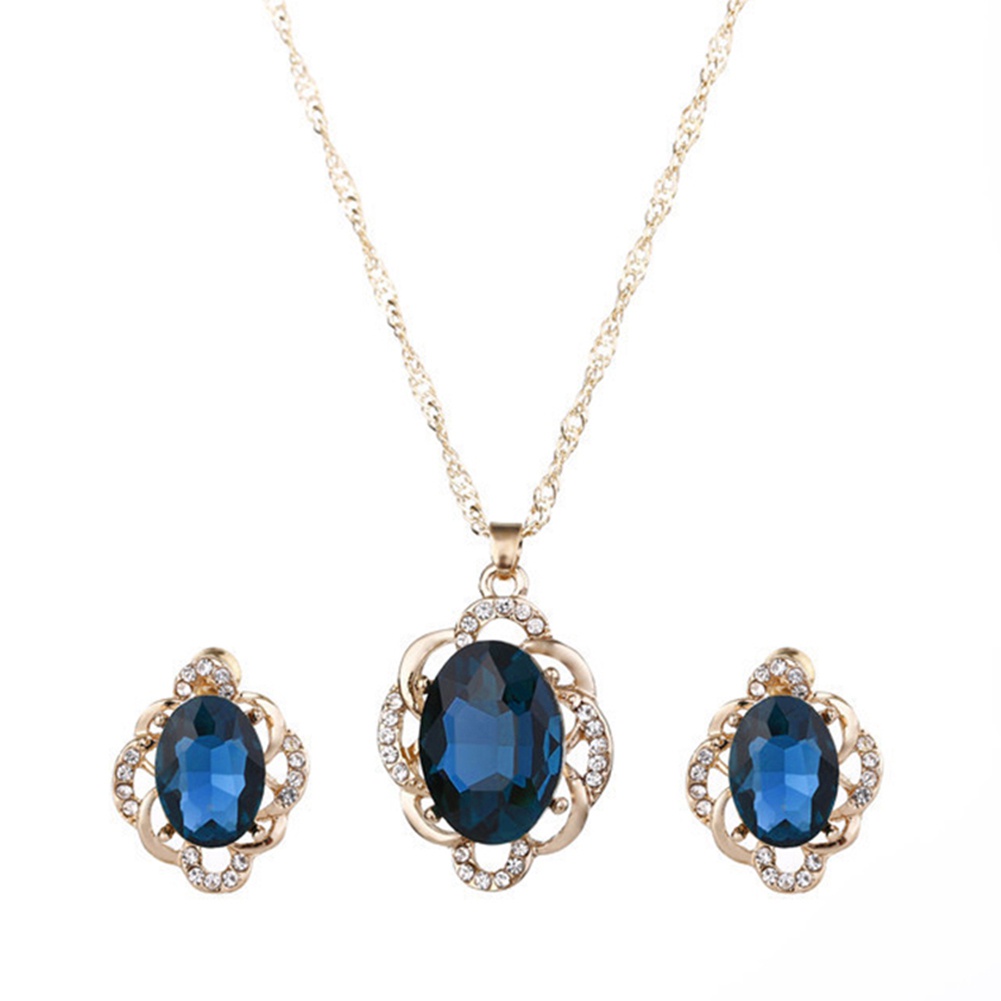 Bộ trang sức hình hoa đính đá sáng bóng sang trọng cho nữ