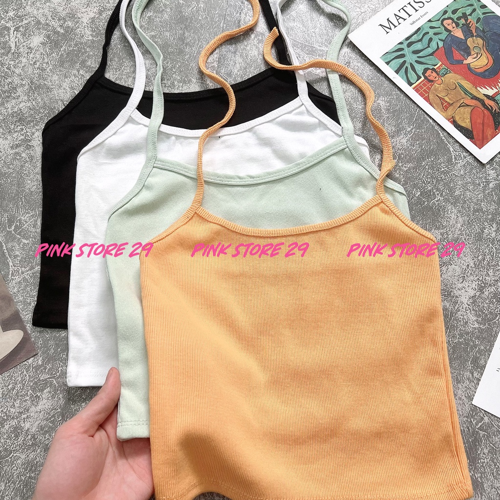 Áo Croptop Yếm Phối Dây Cột Nơ Cổ Gam Màu Pastel Dịu Dàng Đáng Yêu A5285