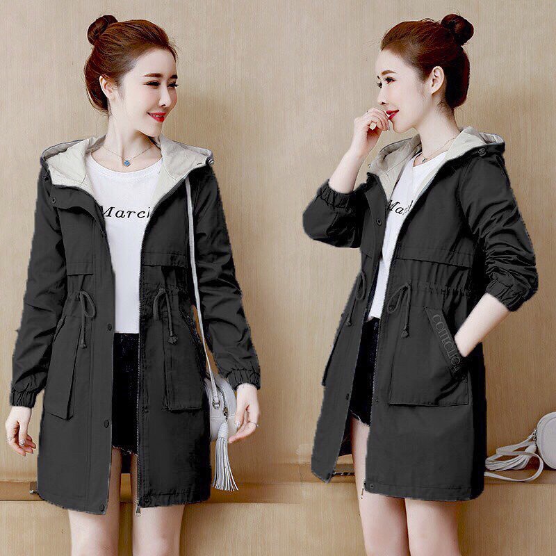 Áo Khoác Lót Lông Nữ Dáng Dài Thêu Chữ 2 Mặt | BigBuy360 - bigbuy360.vn