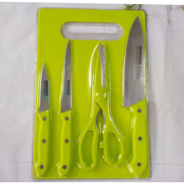 Bộ dao 4 món kèm thớt, Bộ Dao Kéo Nhà Bếp