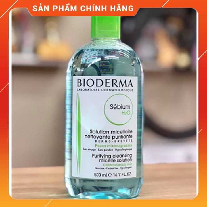 Nước tẩy  trang Bioderma  [ FREE SHIP]  mẫu mới nhất hàng Nội địa Pháp, chai 500ml.