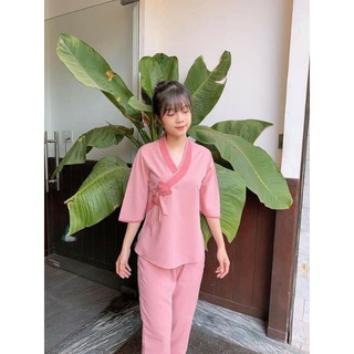 Đồ lam _ đồ đi chùa _ set bộ kate cao cấp