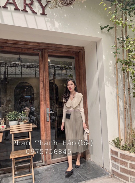 Chân váy xếp li dài