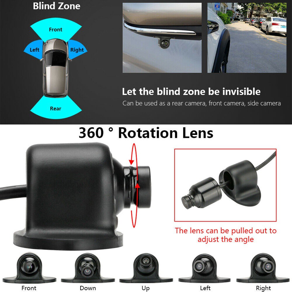 Camera chiếu hậu CCD HD xoay 360 độ chống nước thông dụng cho xe hơi