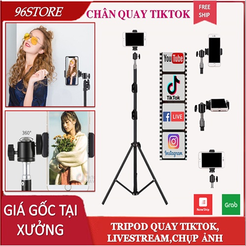 Chân Quay TIKTOK, Gậy Chụp Hình 3 Chân  Hỗ Trợ LIVESTREAM, CHỤP HÌNH, QUAY TIKTOK, SELFIE Hót nhất thị trường