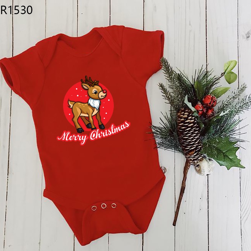 Giáng Sinh Người Tuyết Bé Đỏ Cotton Áo liền quần Giáng Sinh Vui Vẻ Áo liền quần Unisex Bodysuits Quà Giáng Sinh
