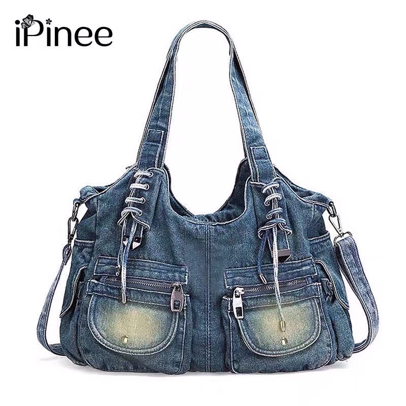 Túi đeo xách denim jean thiết kế cực chiến phong cách Y2K Gothic Footmade