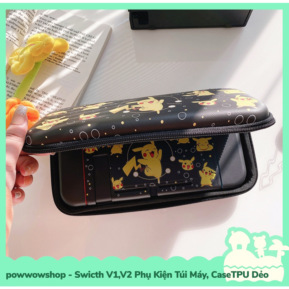 [Sẵn VN - Hỏa Tốc] Switch V1,V2 Phụ Kiện Túi Máy, Case Ốp TPU Dẻo Cho Máy Game Cầm Tay Nintendo Switch V1,V2 Black Pika