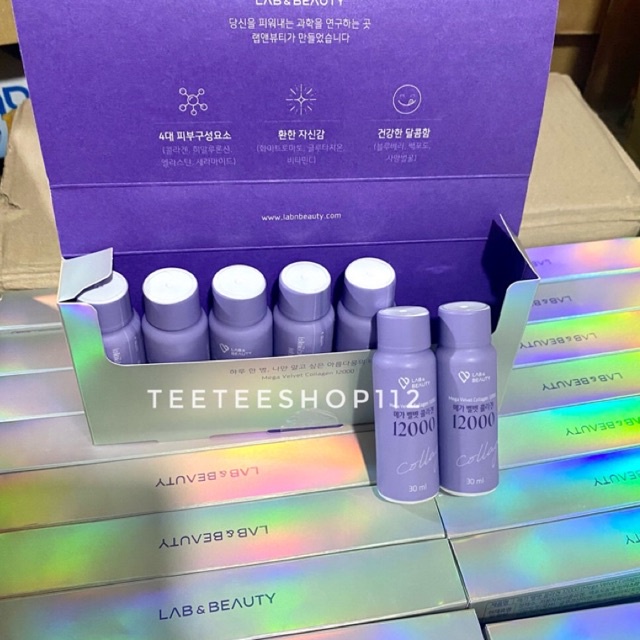 Collagen dạng nước uống đẹp da Lab Beauty 12000mg hộp 30ml x7 ống