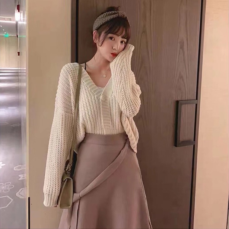 IELGY  Áo Khoác Cardigan Ngắn Dày Và Mềm Dài Tay Thời Trang Cho Nữ