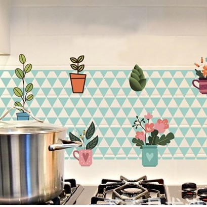 Decal dán bếp tráng nhôm cách nhiệt mẫu hoa xinh khổ 60cm keo sẵn