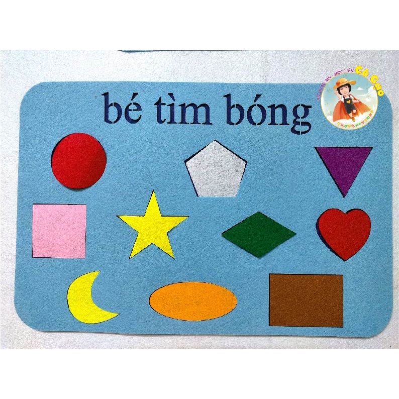 Góc toán vải nỉ - bé tìm bóng các chủ đề  + 10 cặp gai