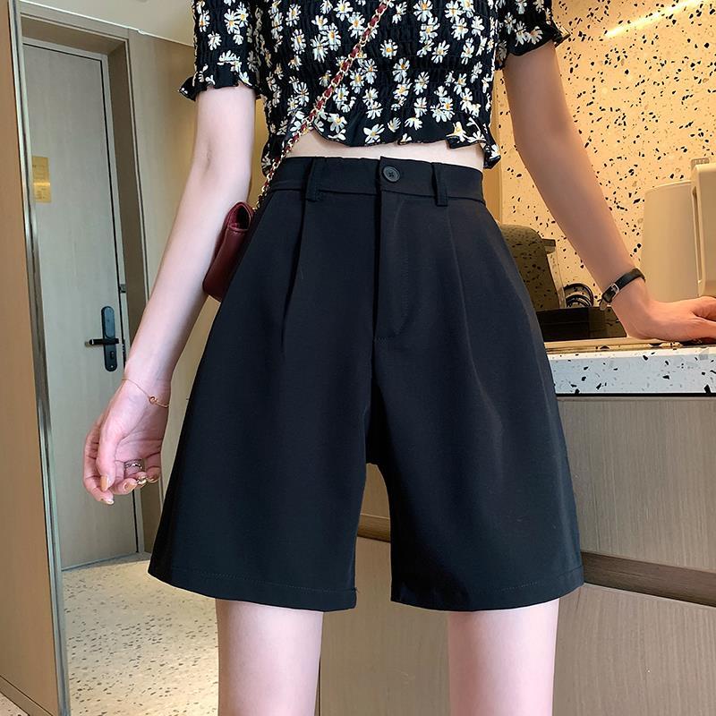 Quần Short Lưng Cao Ống Rộng Màu Đen Có Size Lớn 40-100kg Thời Trang Mùa Hè Dành Cho Nữ C9029