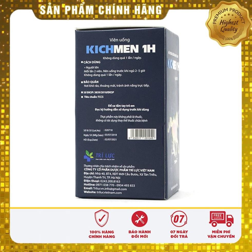 [Che Tên Khi Giao] Viên Uống KichMen 1H Tăng Cường Sức Mạnh Nam Giới, Bồi Bổ Tráng Dương, Hỗ Trợ Yếu Sinh Lý Ở Nam Giới