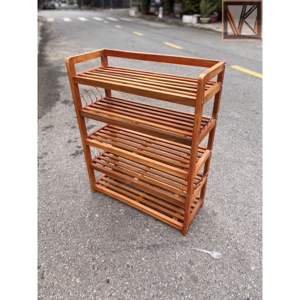 Kệ gỗ giày dép 5 tầng cho gia đình đơn giản