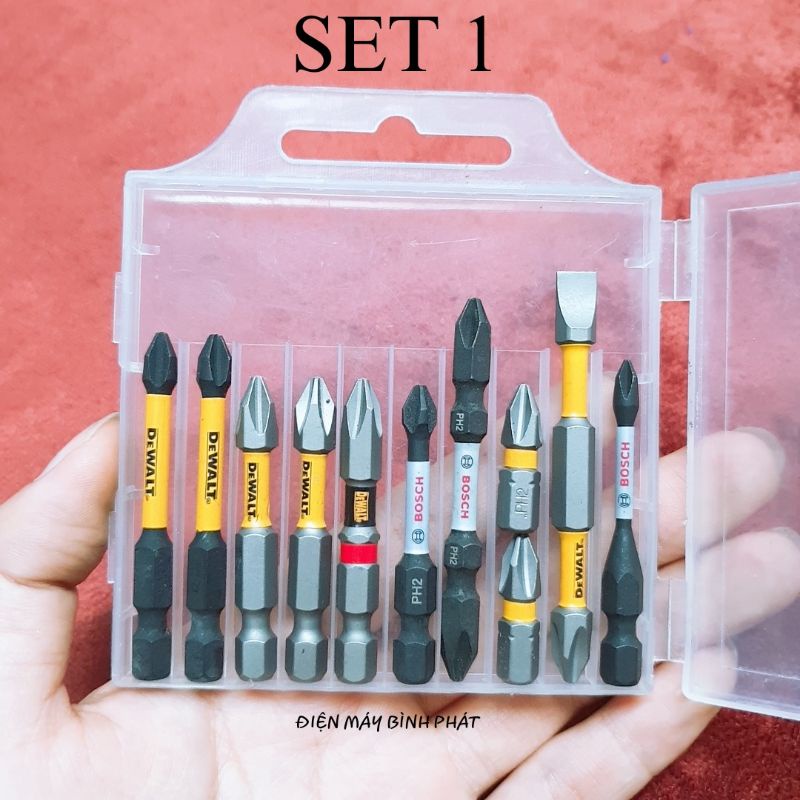 Bộ 11 Mũi Bắn Vít CHính Hãng Tặng Kèm Hộp Đựng Vít