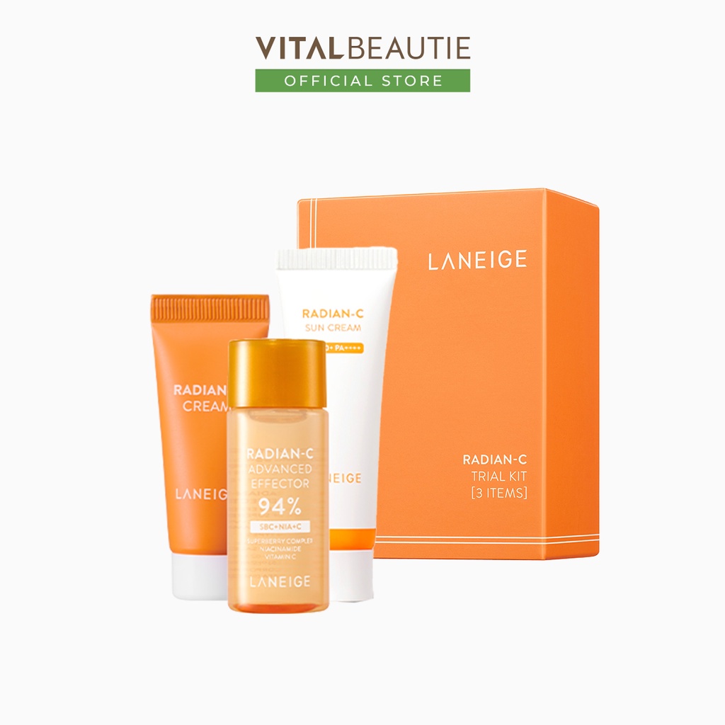 Bộ dưỡng chăm sóc da từ vitamin C Radian-C của Laneige (3 món)