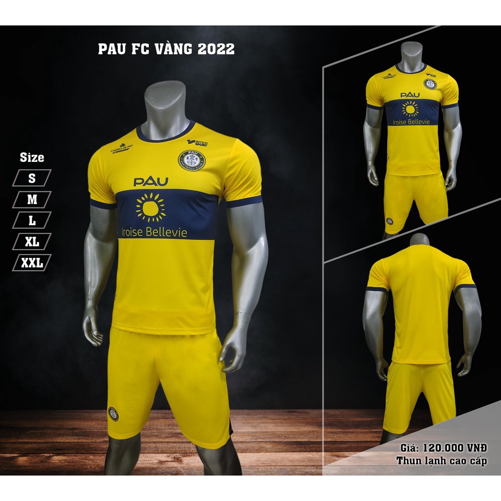 Bộ quần áo đá banh Pau FC Logo Thêu , quần áo Pau Fc Quang Hải 19 Mới Nhất - Thun Lạnh Cao Cấp, Không Nhăn, Không Xù B7