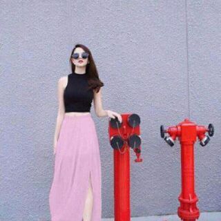 Chân váy voan xẻ tà