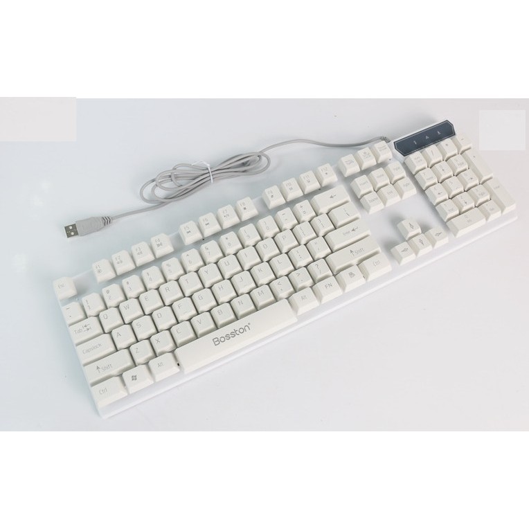 Combo bàn phím chuột Boston 8310 bật tắt led sử dụng máy tính bàn, laptop văn phòng.