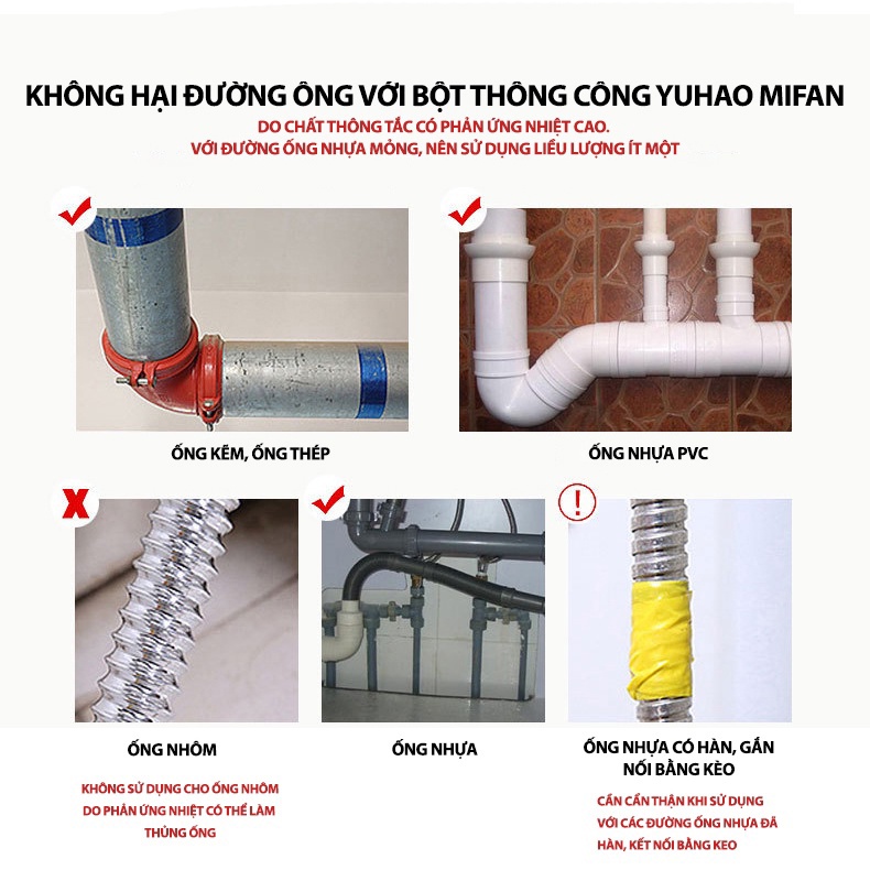 Bột Thông Tắc Cống Unpublic HG20 dung tích 200g bột thông ống nước