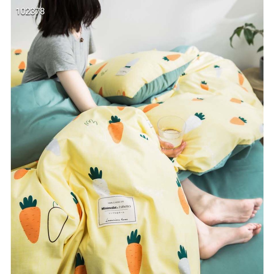 Set Chăn Ga Gối Cott0n hoạt tính - Hàn Quốc mềm mại , thân thiện môi trường và an toàn cho da