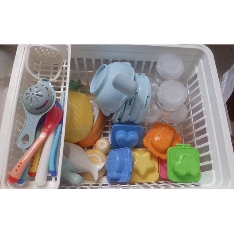 Khay Úp Chén Cho Bé Có Nắp Đậy, Khay Úp Đồ Dùng Ăn Dặm Cho Bé