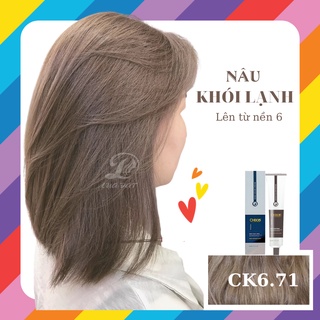 [Không Tẩy] NÂU KHÓI LẠNH-Thuốc nhuộm tóc màu nâu khói lạnh chính hãng CHIKO CK671 tặng kèm TRỢ NHUỘM