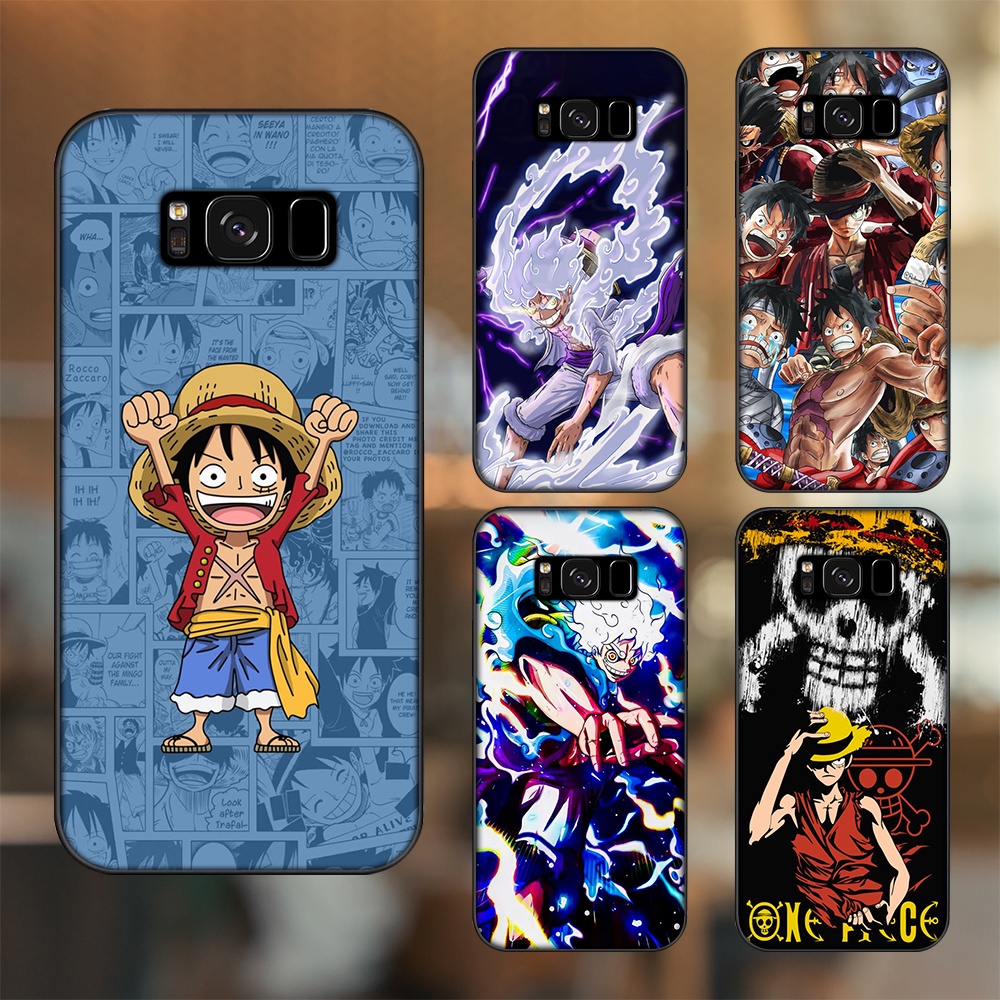 Ốp lưng Samsung S8, S8 Plus viền đen in hình Luffy One Piece