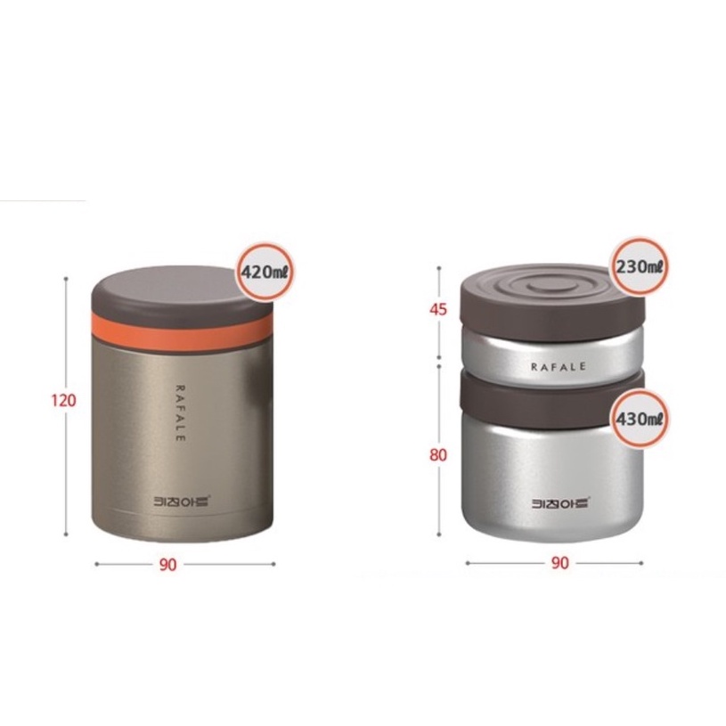 Set 3 hộp cơm giữ nhiệt inox KitchenArt Rafale kèm túi xách giữ nhiệt