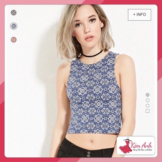 Áo croptop họa tiết thổ cẩm, chất thun mát A0038 - Kim Anh Boutique