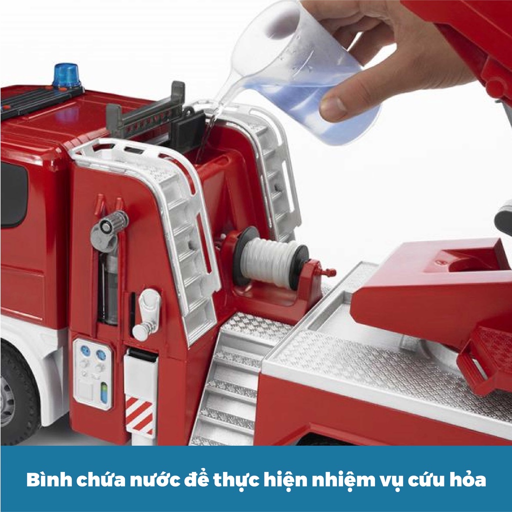 Đồ chơi dạng mô hình theo tỷ lệ thu nhỏ 1:16 BRUDER - Xe cứu hỏa có thang BRU03590