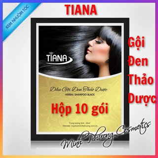 DẦU GỘI ĐEN TÓC THẢO DƯỢC TIANA (HỘP 10 GÓI)