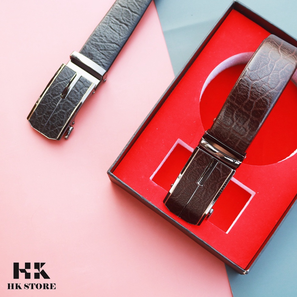 Dây thắt lưng nam da voi cao cấp - full box - hàng chính hãng HK.STORE - sang trọng đẳng cấp.