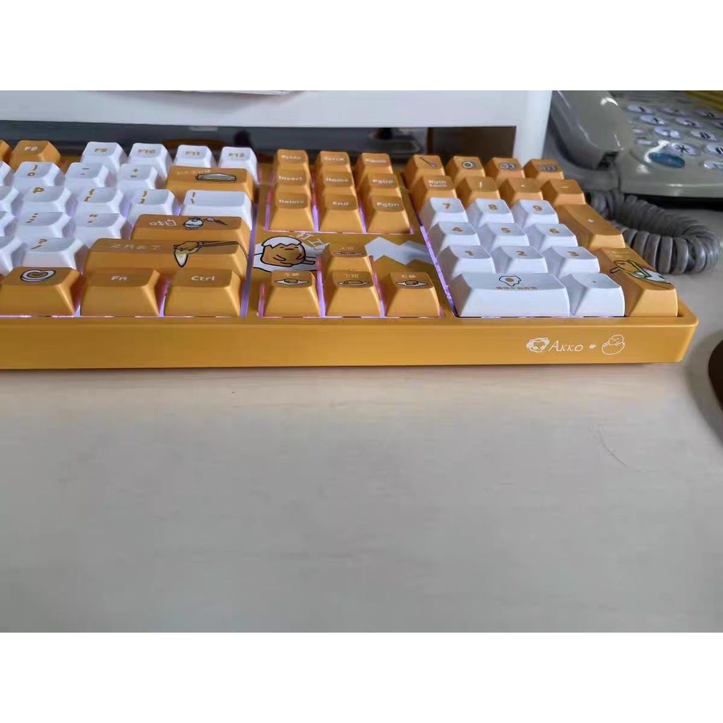 Bàn phím cơ AKKO 5108S phiên bản giới hạn trứng Gudetama có LED RGB hotswap keycap JDA CS crystal switch