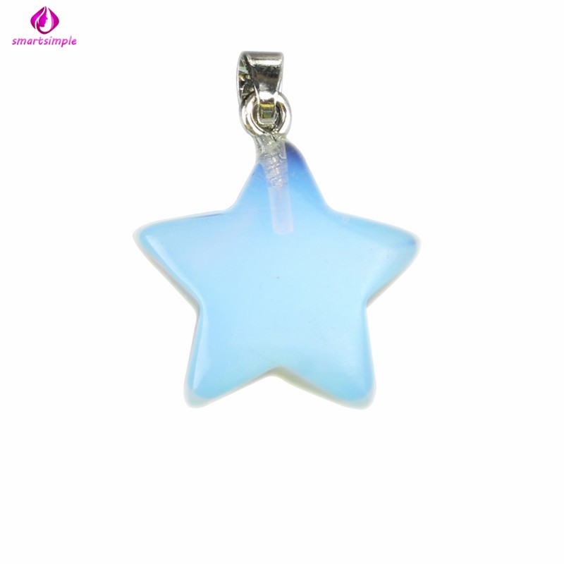SS 10pcs Natural Stone Pendants Charms Jade Turquoise Stone Star-Shape Pendants