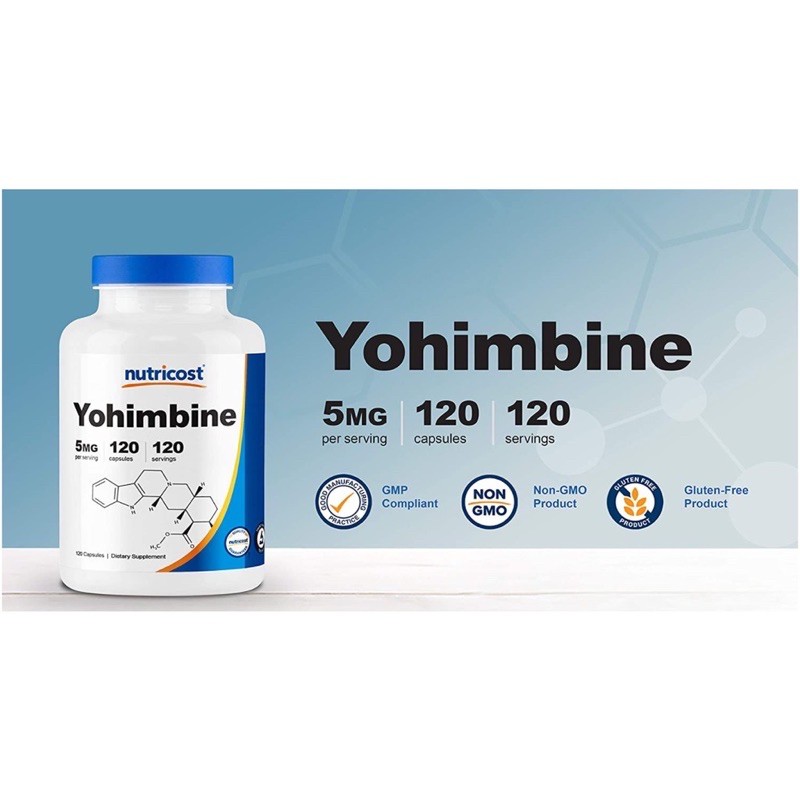 Nutricost Yohimbine HCl 5mg Extra Strength Viên uống hỗ trợ sinh lý nam 120 viên