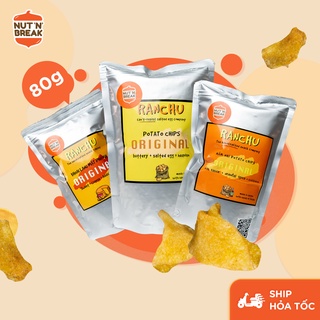 Combo snack ăn vặt mix 3 vị khoai tây trứng muối, khoai tây nước mắm, khoai lang mật phô mai túi zip 80g