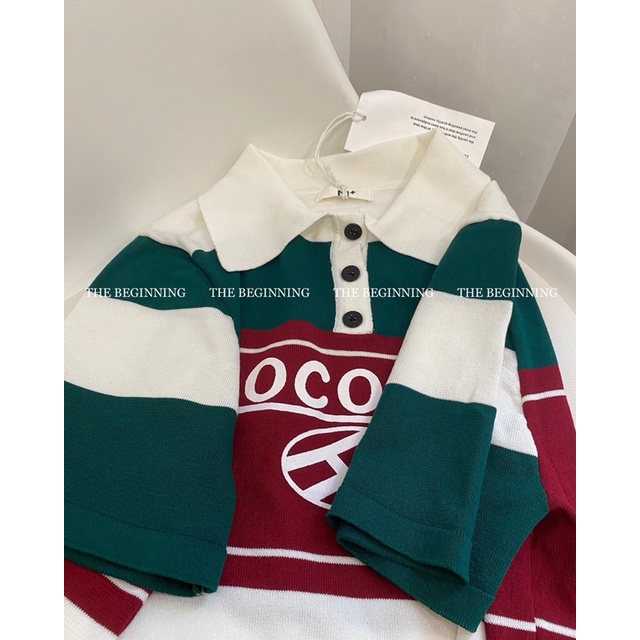 ( Ảnh thật ) Set bộ len sọc ngang hàng QCL1