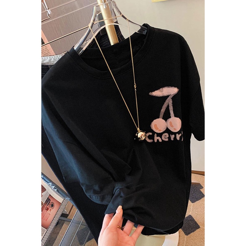 NRVP Áo Thun Tay Ngắn Cổ Tròn 100% Cotton Thời Trang Phong Cách Hàn Quốc Cho Nữ