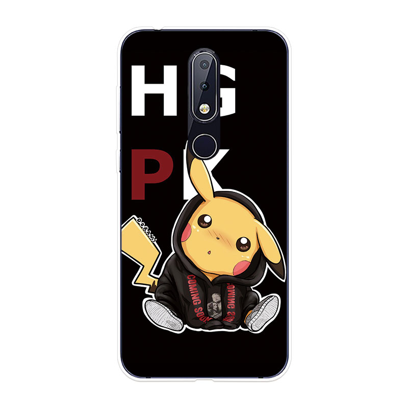 Nokia 6.1 7.1 Plus 8 8.1 X6 X7 Soft TPU Silicone Phone Case Cover Pikachu