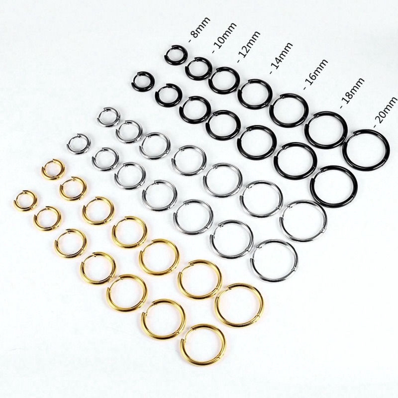 Khuyên tai bằng thép không gỉ đơn giản phong cách retro